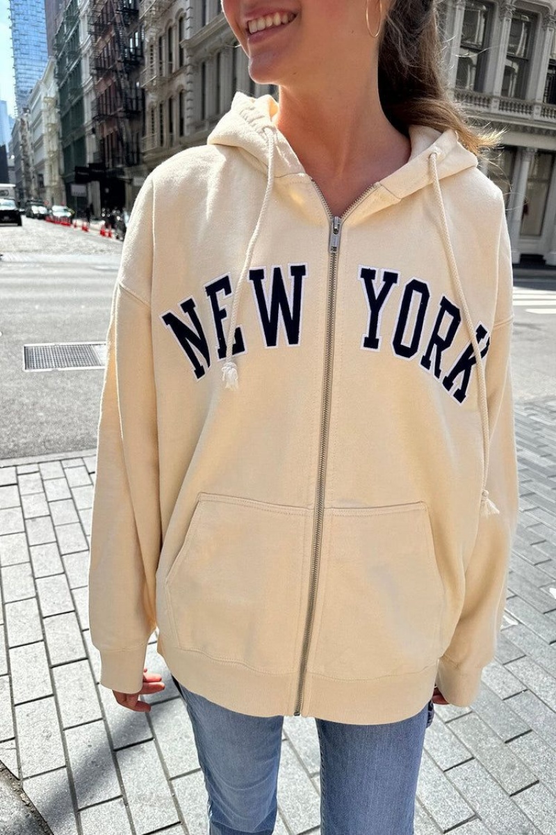 Sweat a Capuche Brandy Melville Christy New York Blanche | RIR-77924686